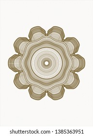 Brown passport rosette. Vector Illustration. Detailed.