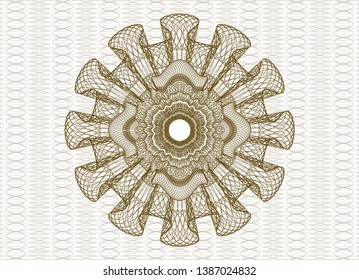 Brown passport rosette. Vector Illustration. Detailed.