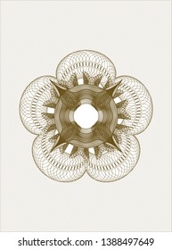 Brown passport rosette. Vector Illustration. Detailed.
