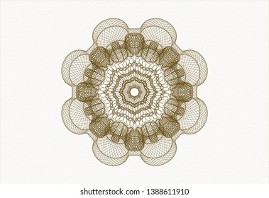 Brown passport rosette. Vector Illustration. Detailed.