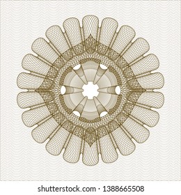 Brown passport rosette. Vector Illustration. Detailed.