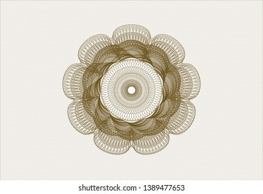 Brown passport rosette. Vector Illustration. Detailed.