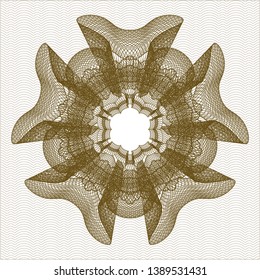 Brown passport rosette. Vector Illustration. Detailed.
