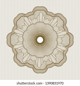 Brown passport rosette. Vector Illustration. Detailed.