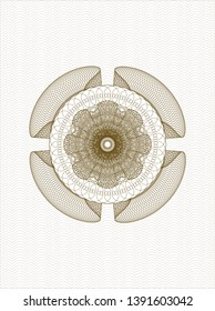 Brown passport rosette. Vector Illustration. Detailed.