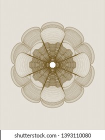 Brown passport rosette. Vector Illustration. Detailed.