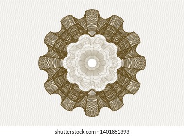 Brown passport rosette. Vector Illustration. Detailed.