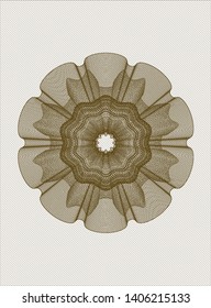 Brown passport rosette. Vector Illustration. Detailed.