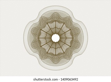 Brown passport rosette. Vector Illustration. Detailed.