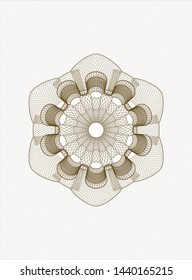Brown passport rosette. Vector Illustration. Detailed.