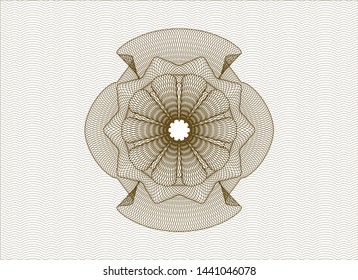 Brown passport rosette. Vector Illustration. Detailed.