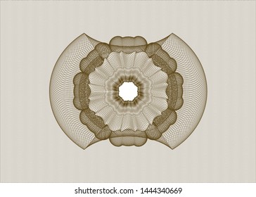 Brown passport rosette. Vector Illustration. Detailed.