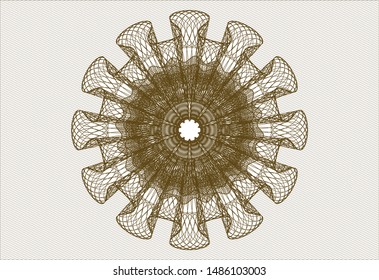  Brown passport rosette. Vector Illustration. Detailed.