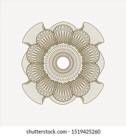 Brown passport rosette. Vector Illustration. Detailed.