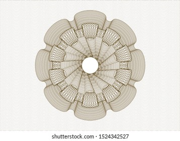 Brown passport rosette. Vector Illustration. Detailed.