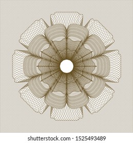 Brown passport rosette. Vector Illustration. Detailed.