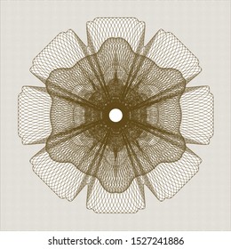 Brown passport rosette. Vector Illustration. Detailed.
