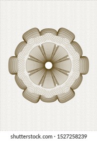 Brown passport rosette. Vector Illustration. Detailed.