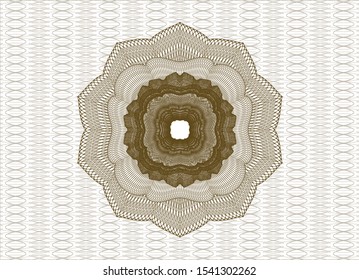 Brown passport rosette. Vector Illustration. Detailed.