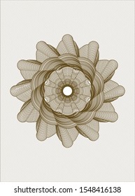 Brown passport rosette. Vector Illustration. Detailed.