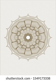 Brown passport rosette. Vector Illustration. Detailed.