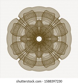 Brown passport rosette. Vector Illustration. Detailed.