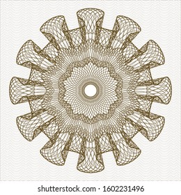Brown passport rosette. Vector Illustration. Detailed.