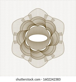Brown passport rosette. Vector Illustration. Detailed.