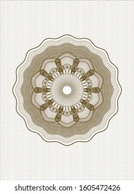 Brown passport rosette. Vector Illustration. Detailed.
