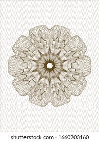 Brown passport rosette. Vector Illustration. Detailed.