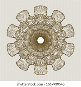 Pasaporte marrón rosette. Ilustración vectorial. Detallado.