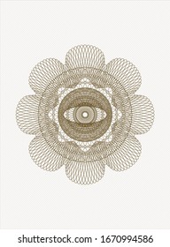 Brown passport rosette. Vector Illustration. Detailed.