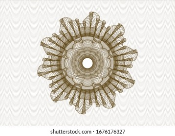 Brown passport rosette. Vector Illustration. Detailed.