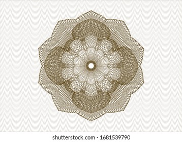 Brown passport rosette. Vector Illustration. Detailed.