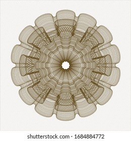 Pasaporte marrón rosette. Ilustración vectorial. Detallado.