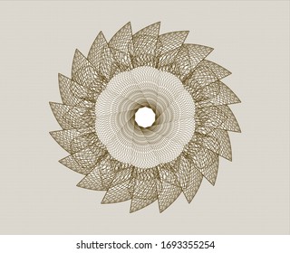 Brown passport rosette. Vector Illustration. Detailed.