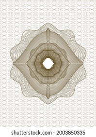 Brown passport rosette. Vector Illustration. Detailed. 