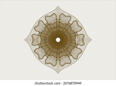 Brown passport rosette. Vector Illustration. Detailed. 