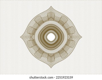 Brown passport rosette. Vector Illustration. Detailed. 