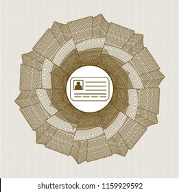 Brown passport rossete with identification card icon inside