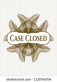 Brown passport rossete with text Case Closed inside