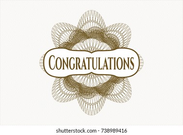 Brown passport rossete with text Congratulations inside