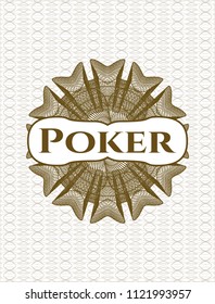 Brown passport rossete with text Poker inside