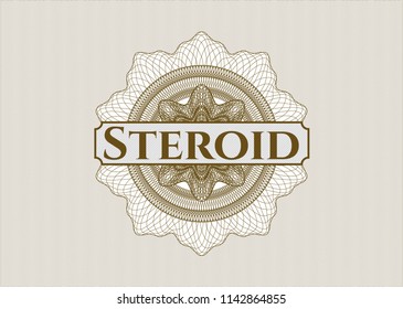 Brown passport rossete with text Steroid inside