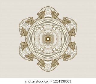 Brown passport style rosette