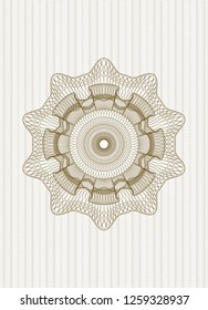 Brown passport style rosette