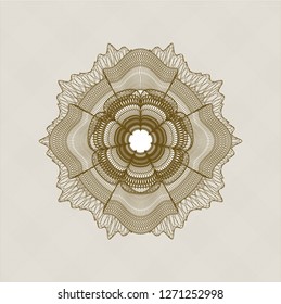 Brown passport style rosette