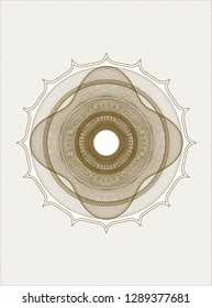Brown passport style rosette