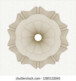 Brown passport style rosette. Vector Illustration. Detailed.