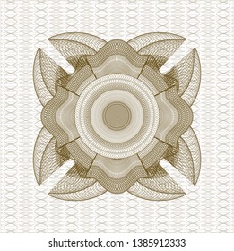 Brown passport style rosette. Vector Illustration. Detailed.